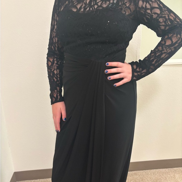 Lauren Ralph Lauren Black Lace Evening Dress - Picture 1 of 5